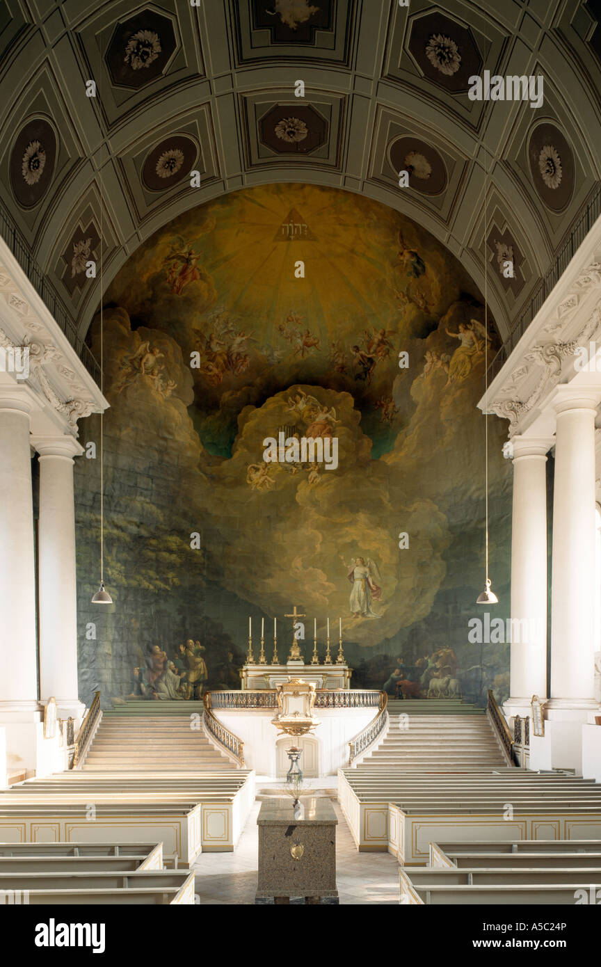 Ludwigslust, Stadtkirche (ehem.Hofkirche), Innenraum nach Osten Stock Photo