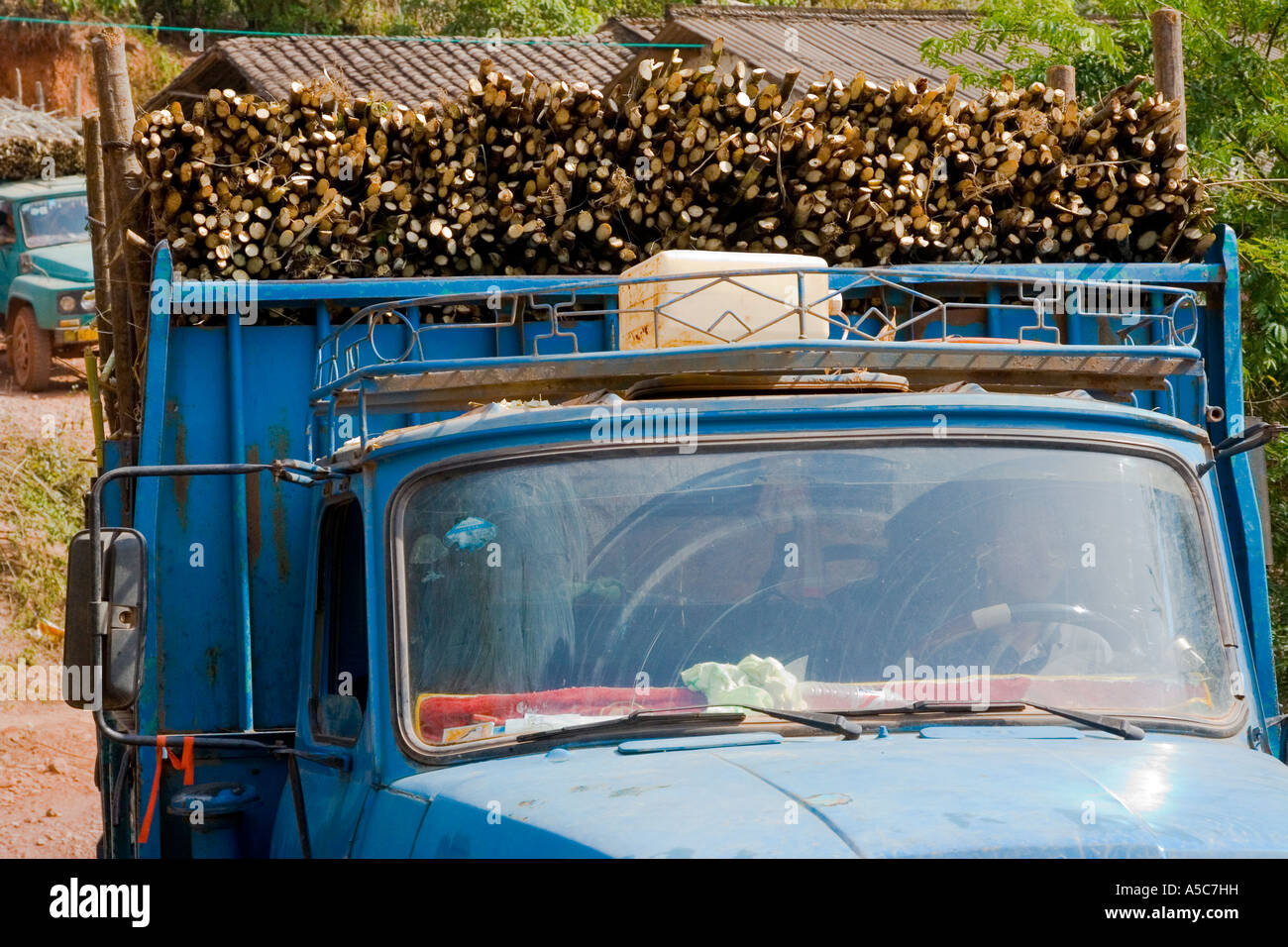 Truck Loaded with Sugarcane near Yaoqu Xishuangbanna China Stock Photo