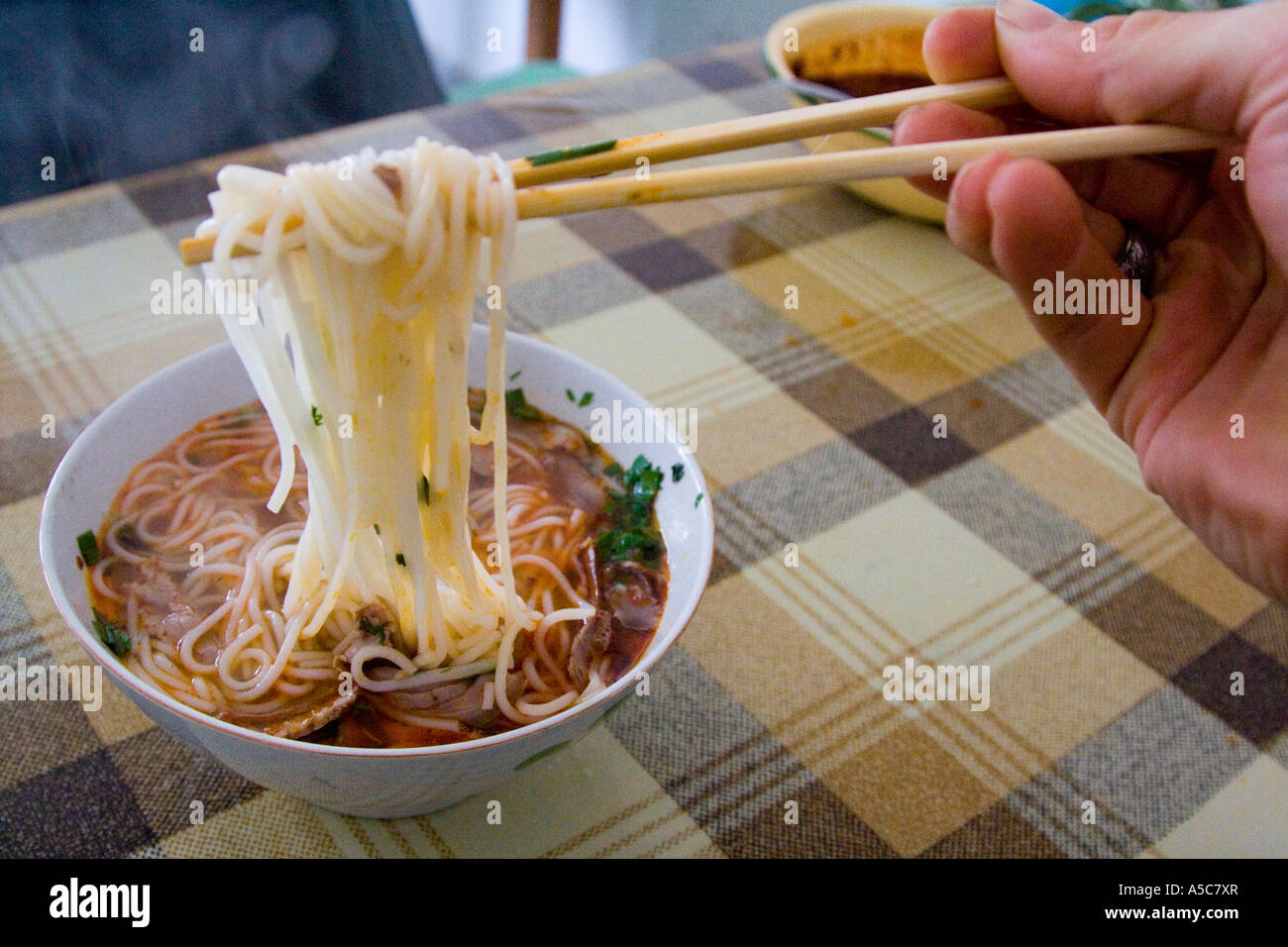 Hot and Spicy Noodles Menghai China Xishuangbanna Stock Photo