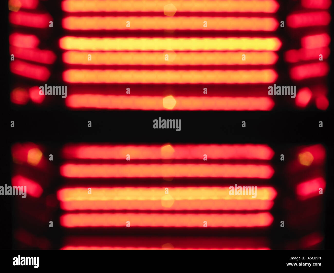 Elements of a heater glowing red to give an impression of warmth