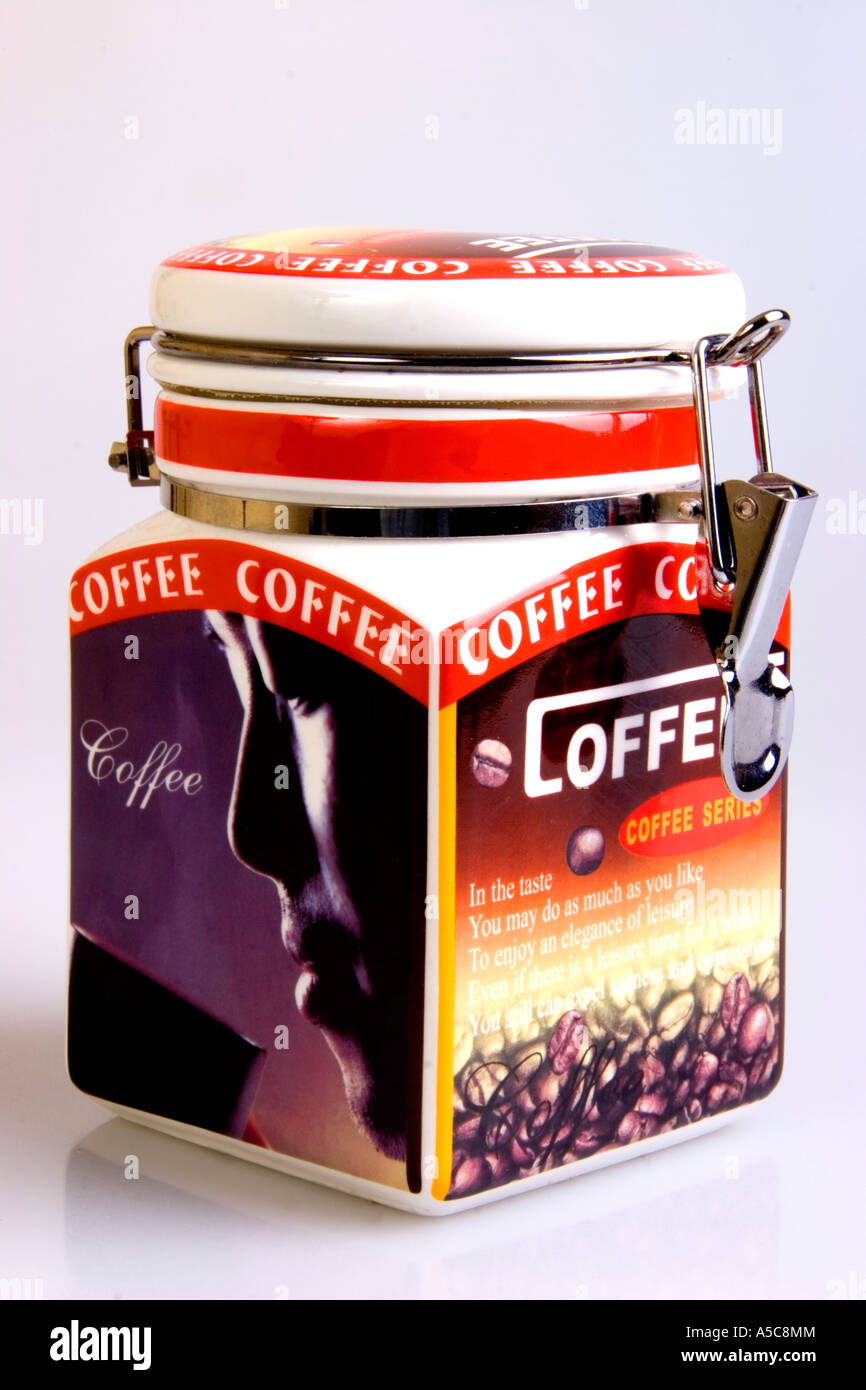Airtight coffee jar Stock Photo Alamy