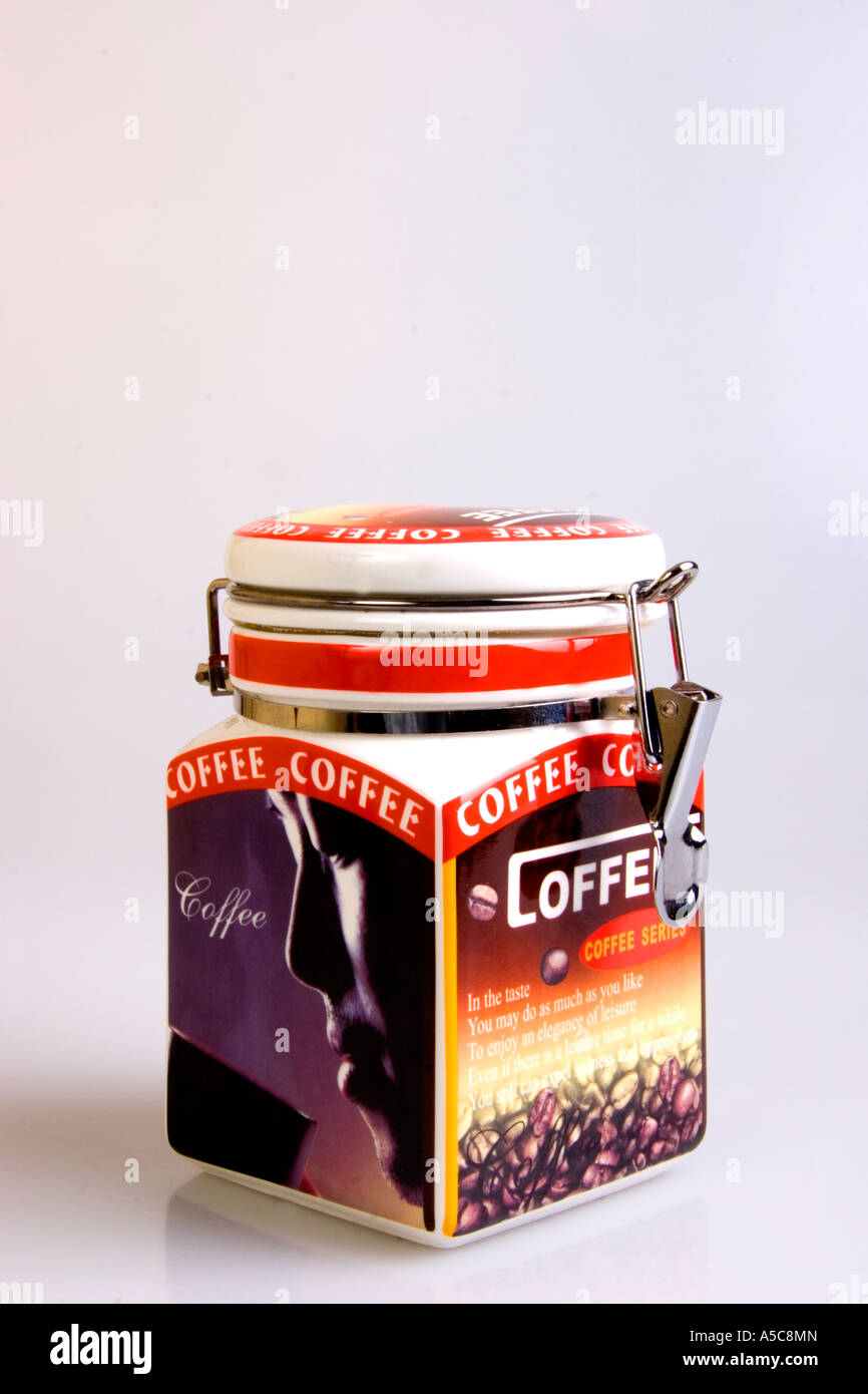 Airtight coffee jar Stock Photo Alamy