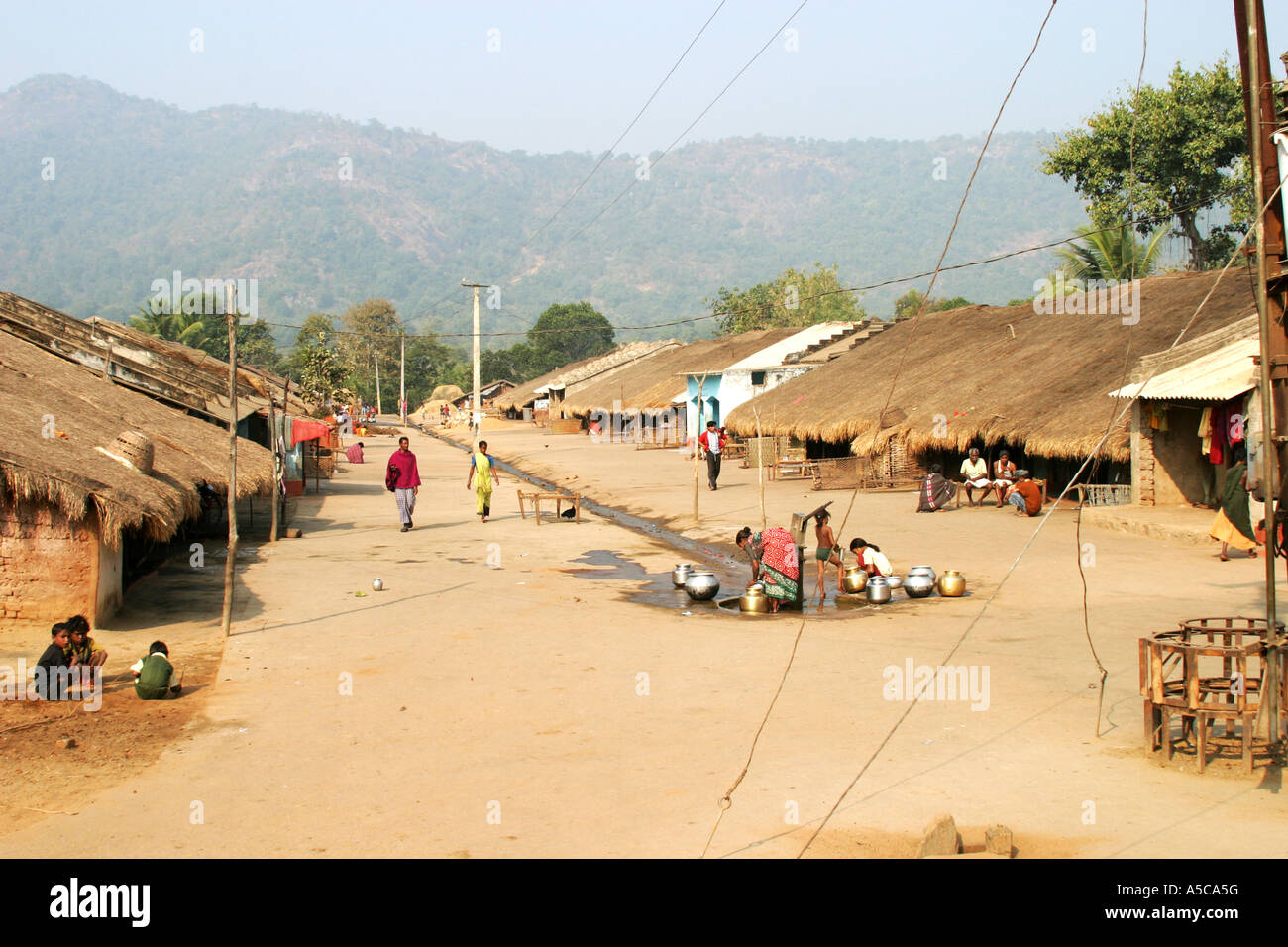 View of a Desia Kondh tribal village,Orissa ,India Stock Photo