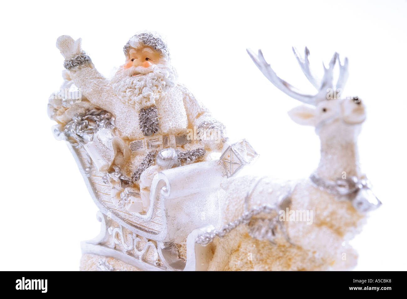 Christmas decoration, Santa Claus on reindeer Stock Photo