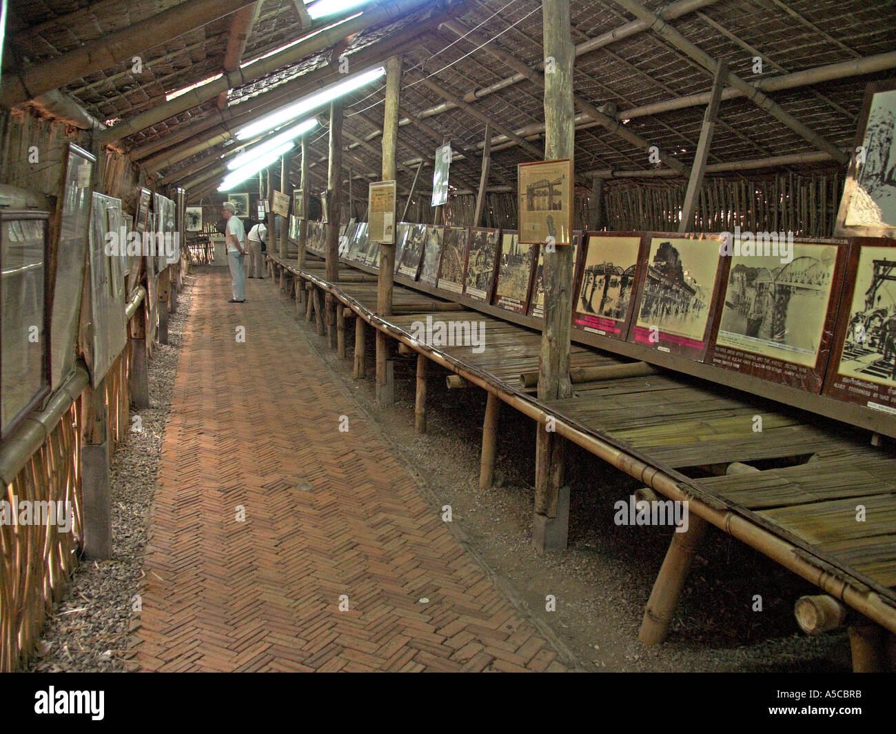 JEATH War Museum designed like PoW hut Kanchanaburi Thailand Stock Photo