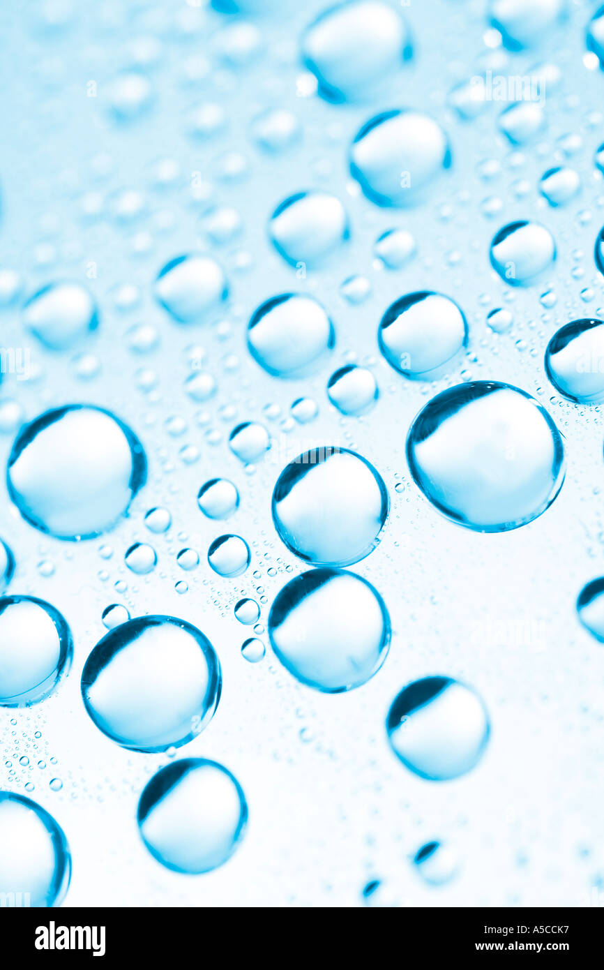 Blue bubbles, close-up Stock Photo