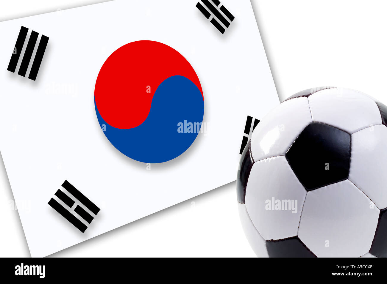 Soccer ball against Korean flag Stock Photo Alamy