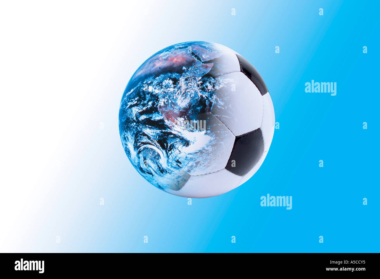 World and football, digital composite Stock Photo
