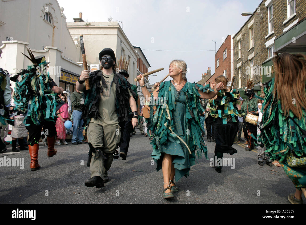 Rabble Folk Theatre dancing border morris during the annual Deal ...