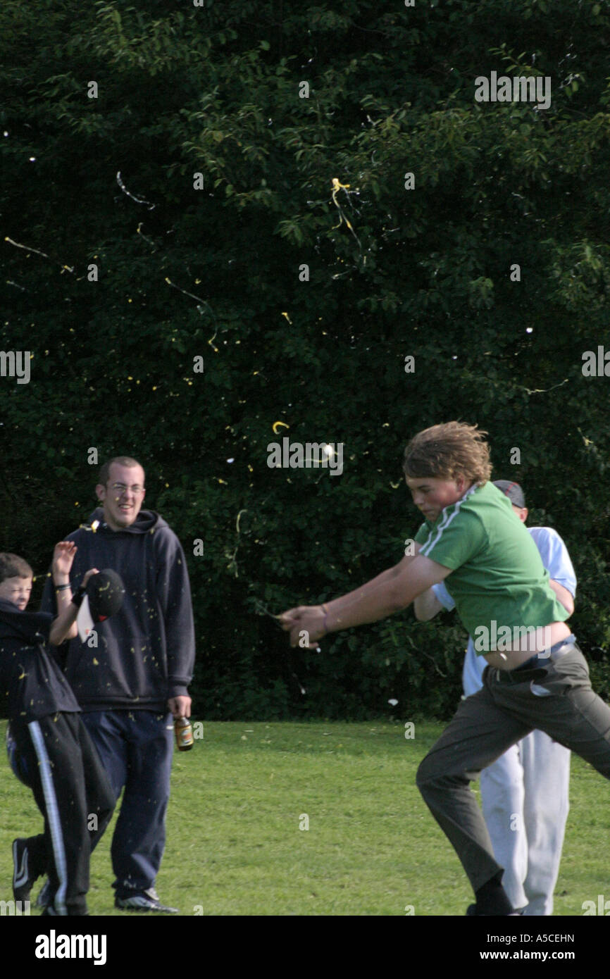 Breaking an egg during the annual Egg Throwing competition held every