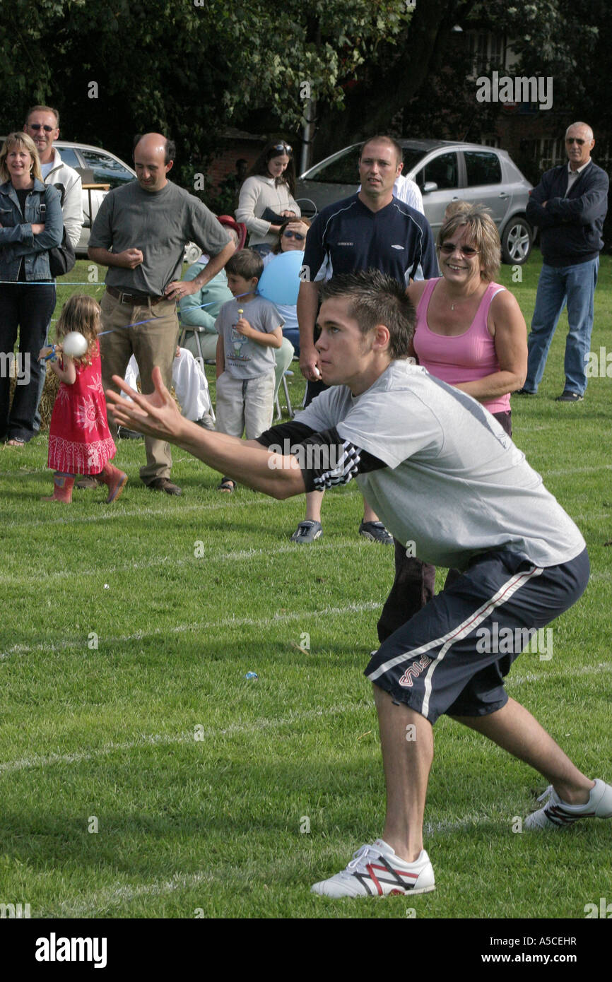 Catching an Egg at the annual egg throwing contest held on August Bank