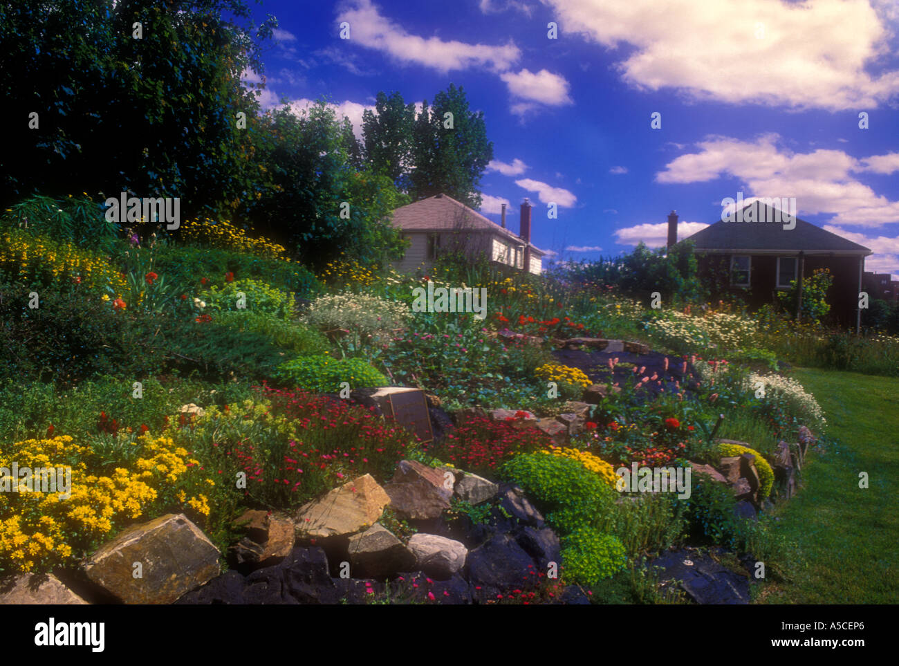 John Street Park rock garden in downtown Sudbury Greater Sudbury