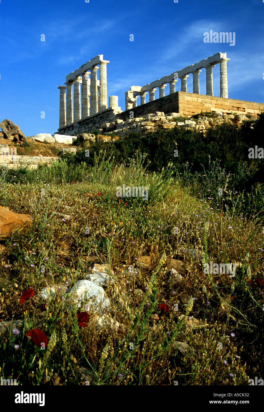 Cape Sounion Greece Temple of Poseidon Stock Photo - Alamy