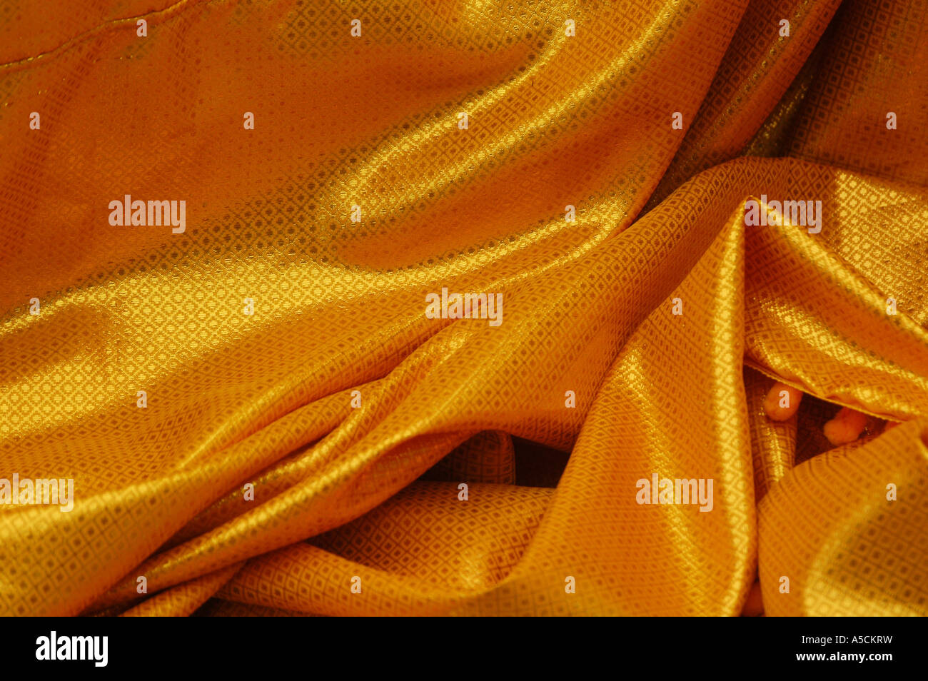 Golden curtain at a Buddhist temple in Ayutthaya, Thailand Stock Photo