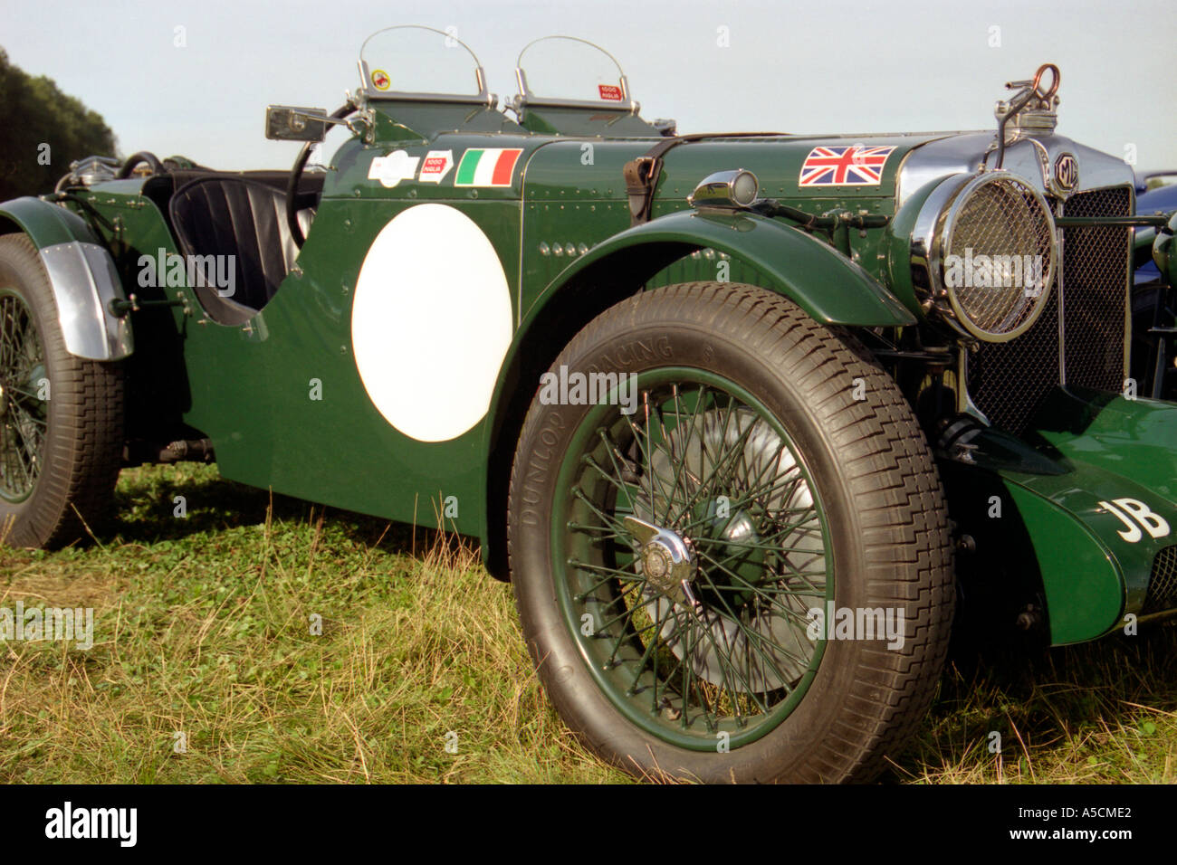Classic supercharged MG sports car Stock Photo