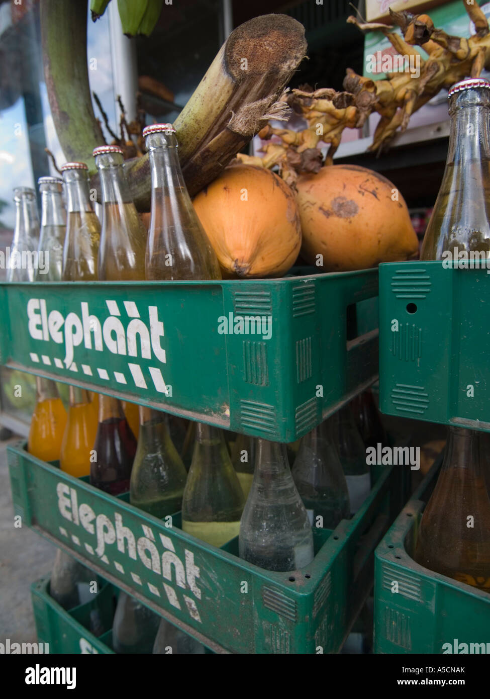 Sri Lankan soft drinks contrast with international brands in shops with