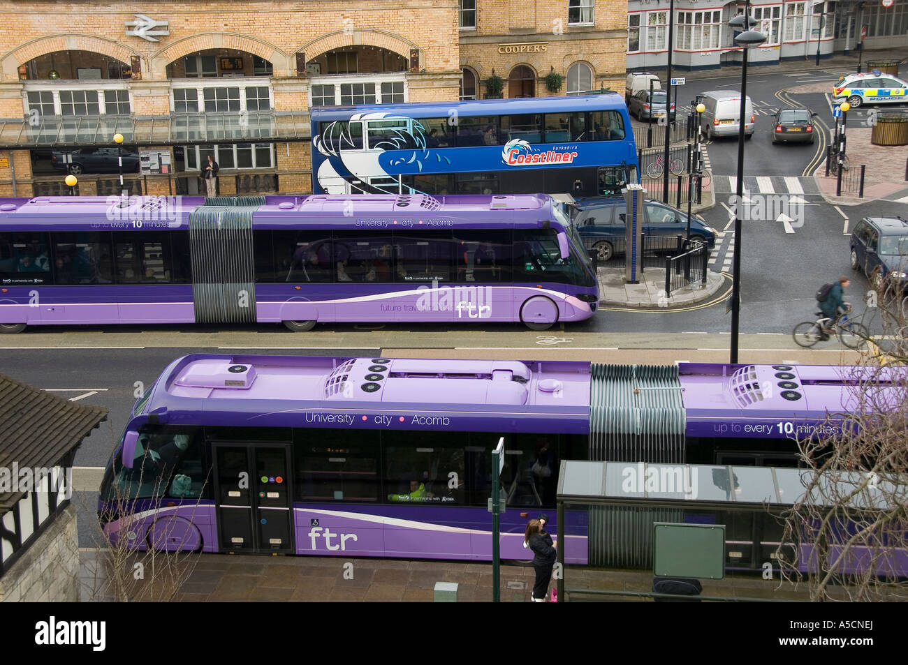 Ftr Future Travel First Bus At York Station York North Yorkshire England Uk United Kingdom Gb Great Britain Ftr Future Travel First Bus At York Station York North Yorkshire England Uk United Kingdom Gb Great Britain