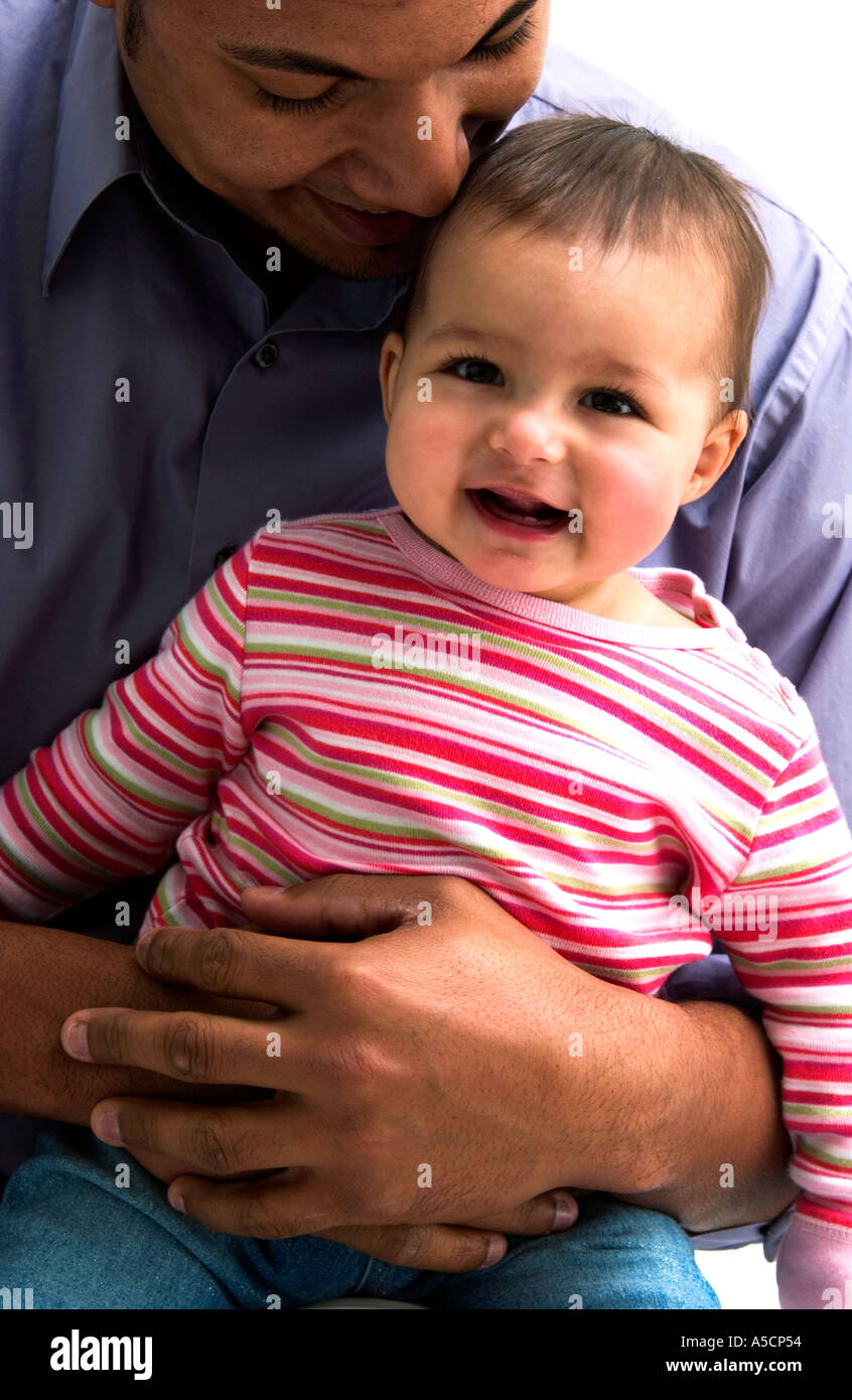 African American father holding daughter Stock Photo - Alamy