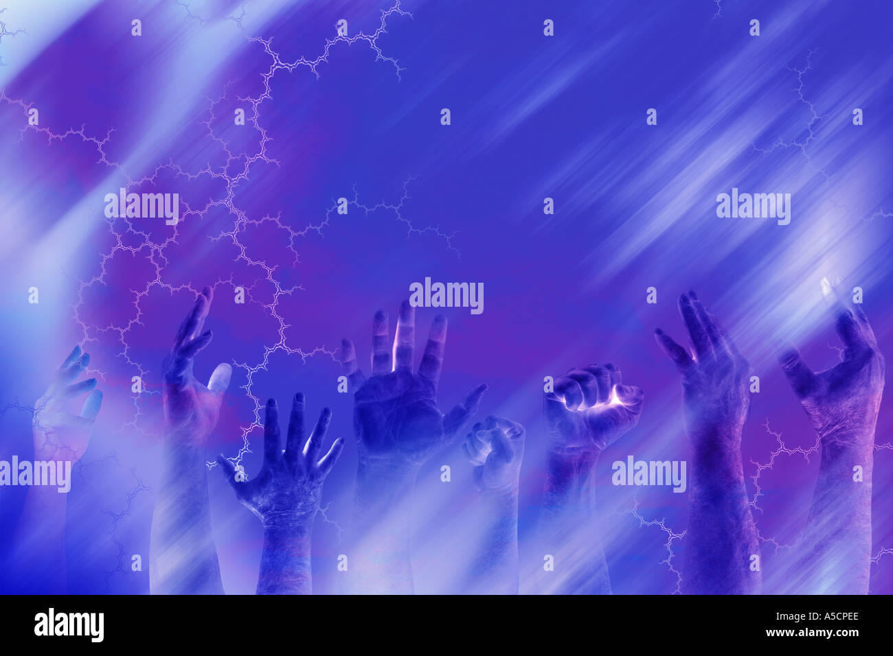 Upraised hands hi-res stock photography and images - Alamy
