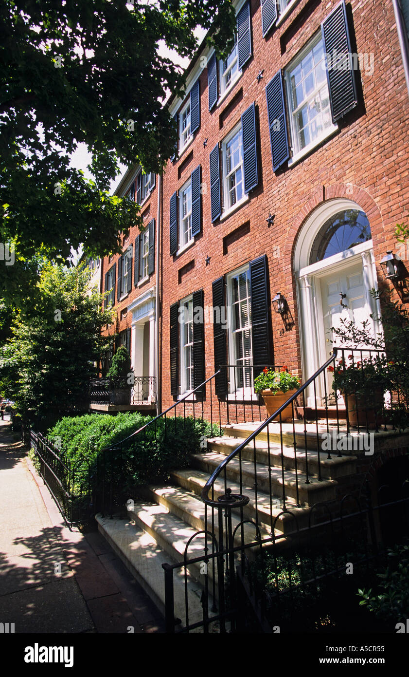 Washington DC historic row houses private residences Stock Photo Alamy