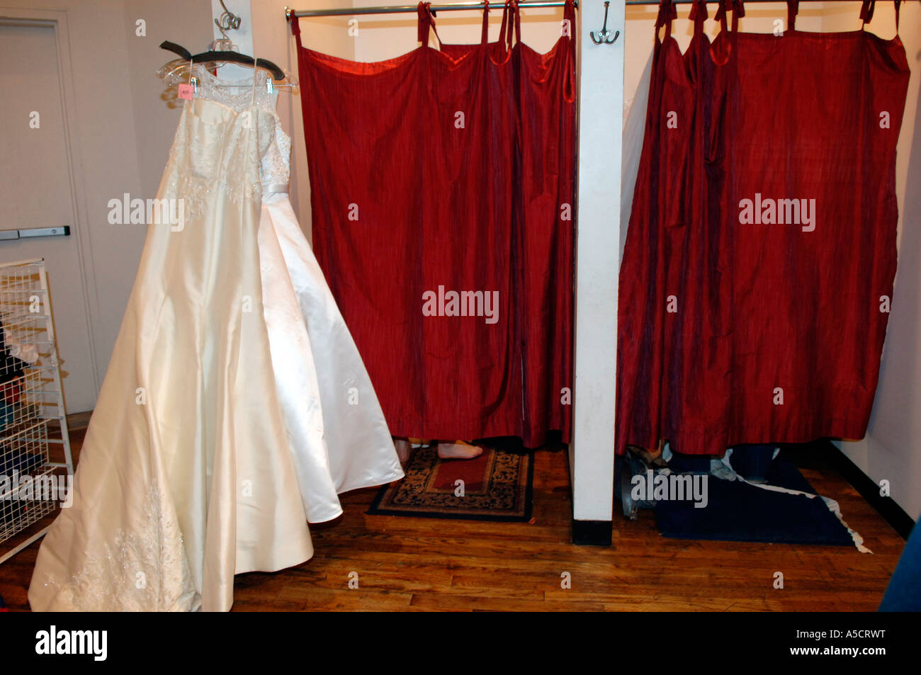 Designer Wedding Gowns Go On Sale At A Thrift Store In Nyc Stock