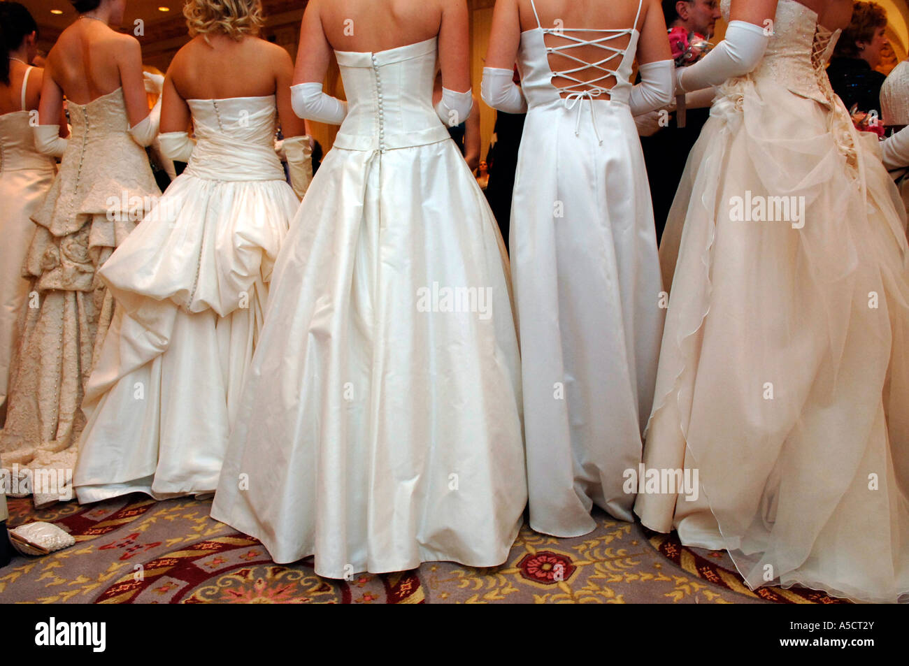 The receiving line at the 52nd International Debutante Ball at the Waldorf Astoria Hotel in NYC