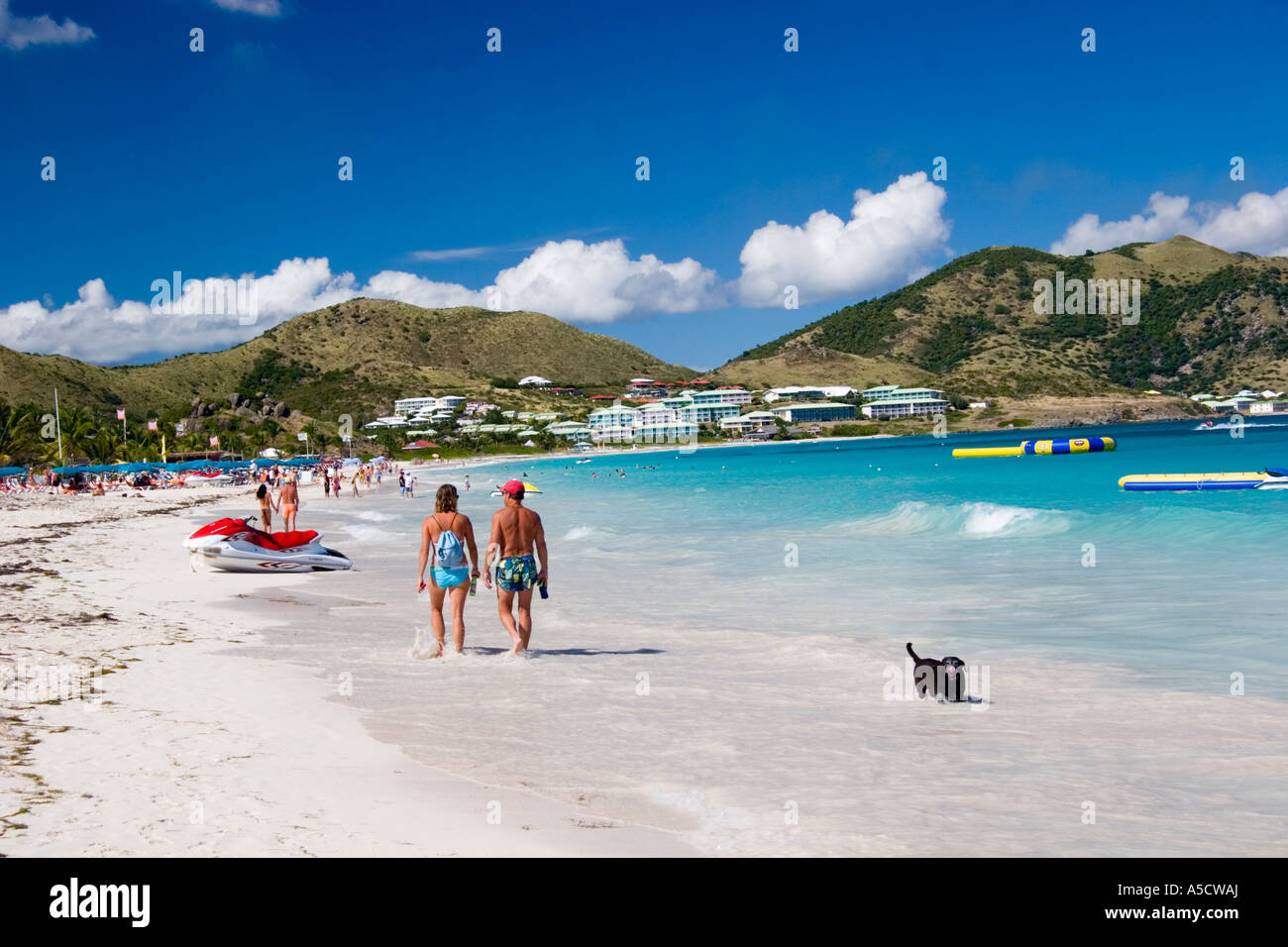 Scenic View of Orient Beach St Martin French West Indies Stock Photo
