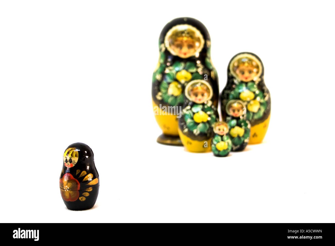 Russian dolls portraying a discrimination attitude Stock Photo Alamy