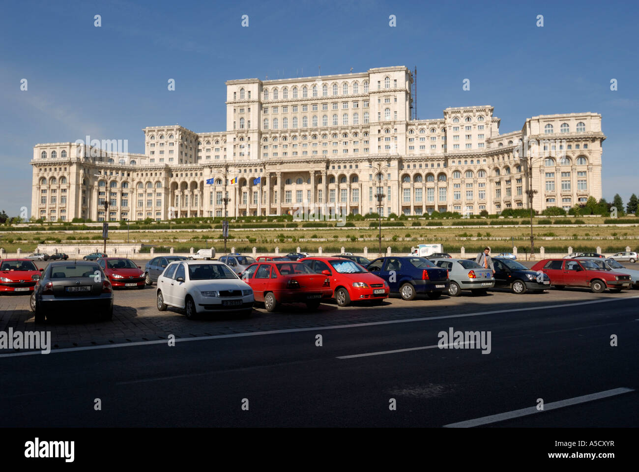 ROMANIA BUCHAREST. Palace of the Parliament, former House of the People (Casa Poporului - Palatul Parlamentului) Stock Photo