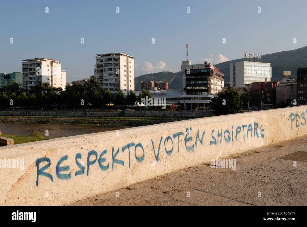 FYROM Republic of Macedonia. SKOPJE Kamen Most Stone Bridge Stock Photo