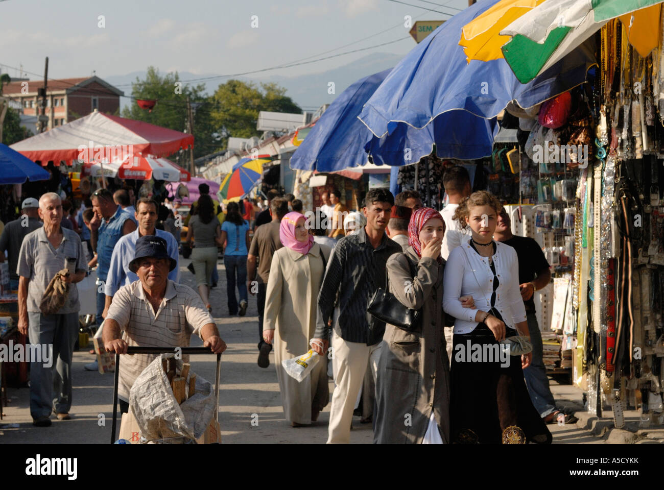FYROM Republic of Macedonia. SKOPJE Stalls outside Bit Pazar food