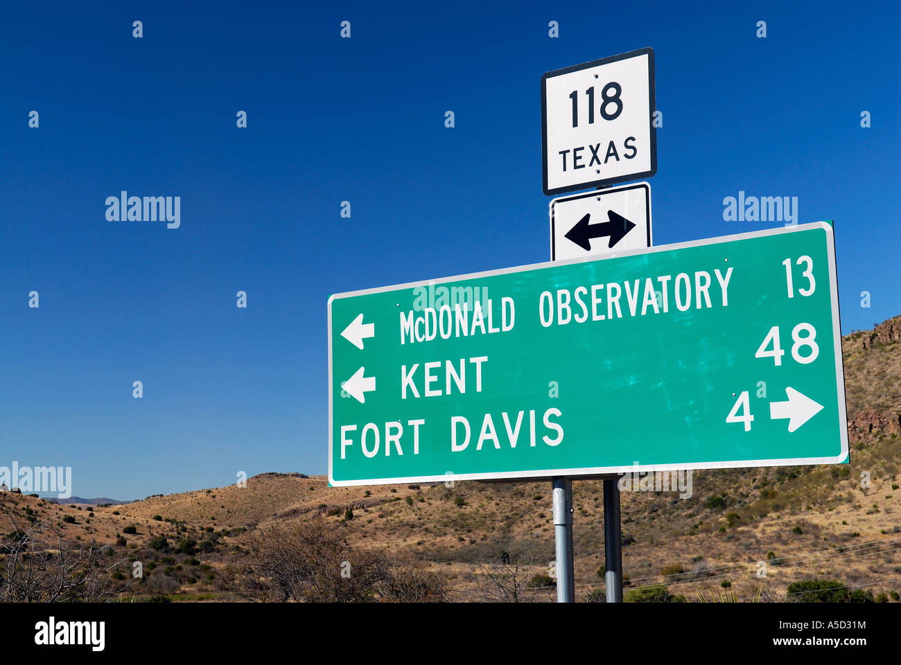 Directions sign on the road 188 in Texas Stock Photo - Alamy