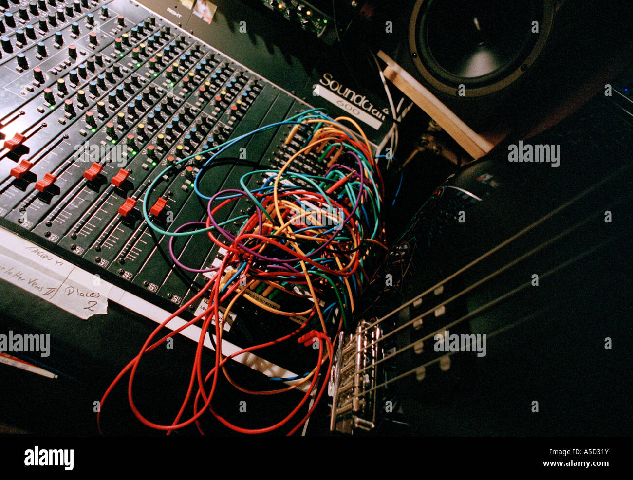 Electronic and digital technology used in a recording studio Stock