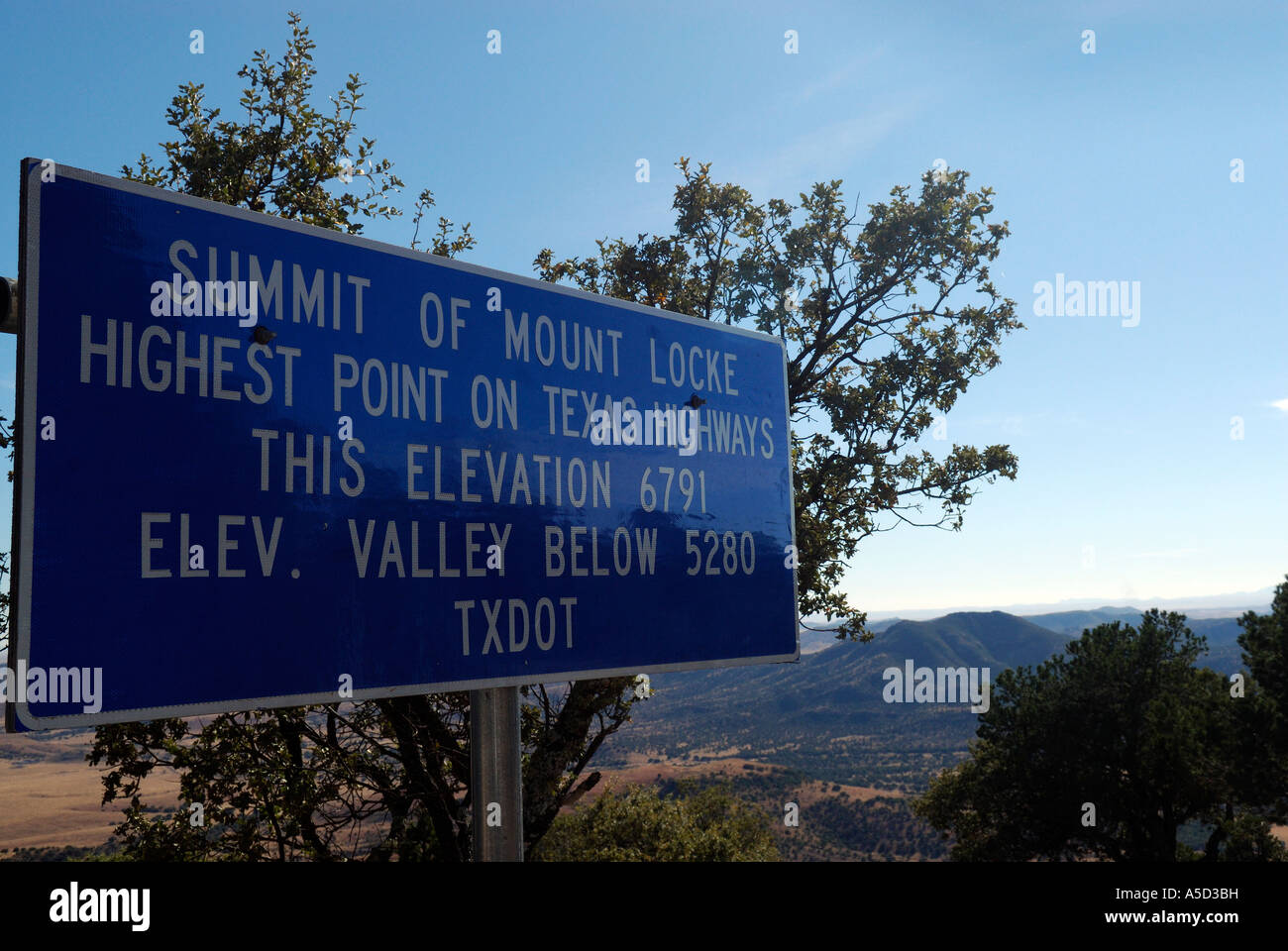 Summit of Mount Locke in the Davis Mountains, West Texas Stock Photo