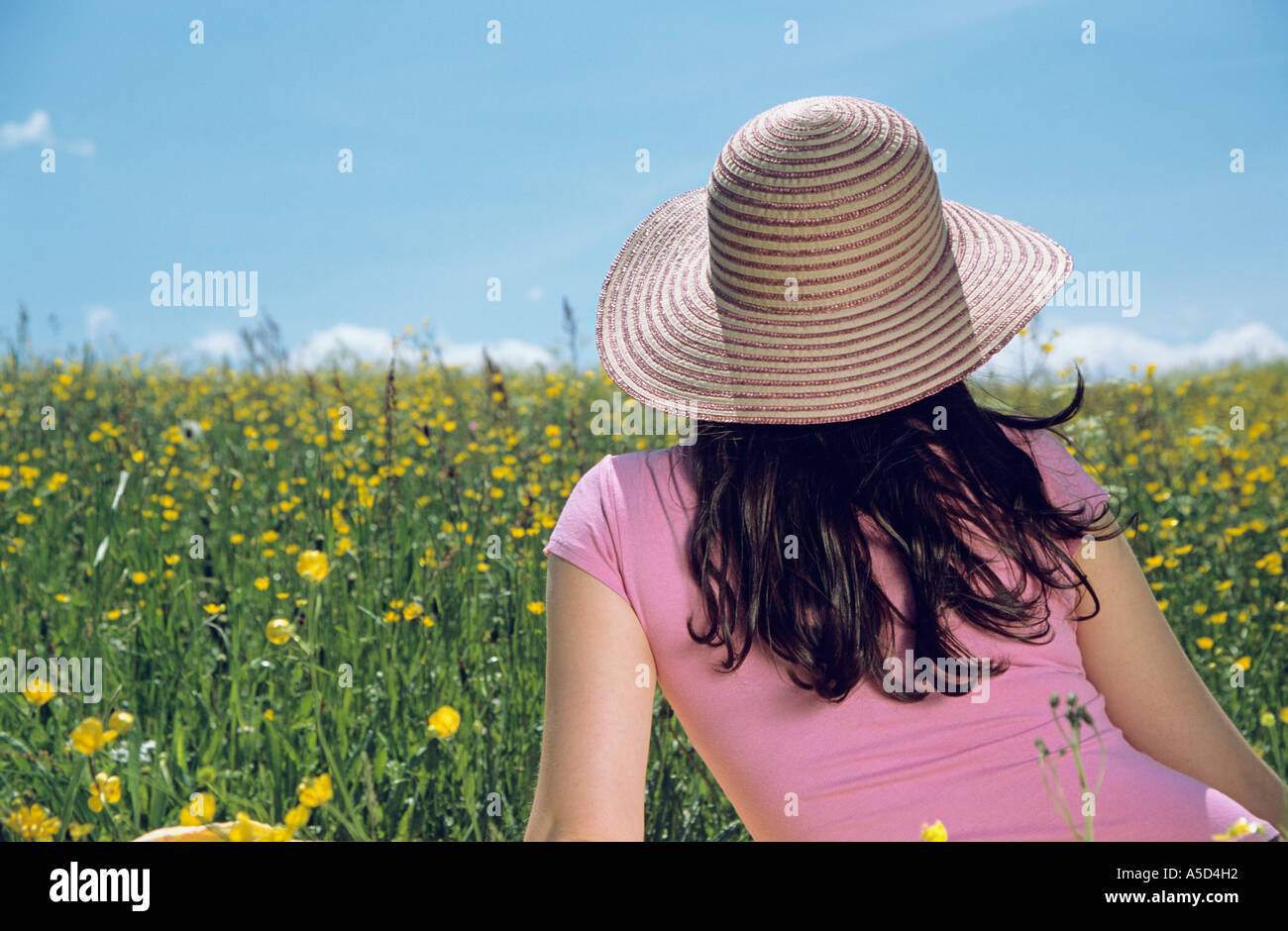 Female rear view flower hi-res stock photography and images - Alamy