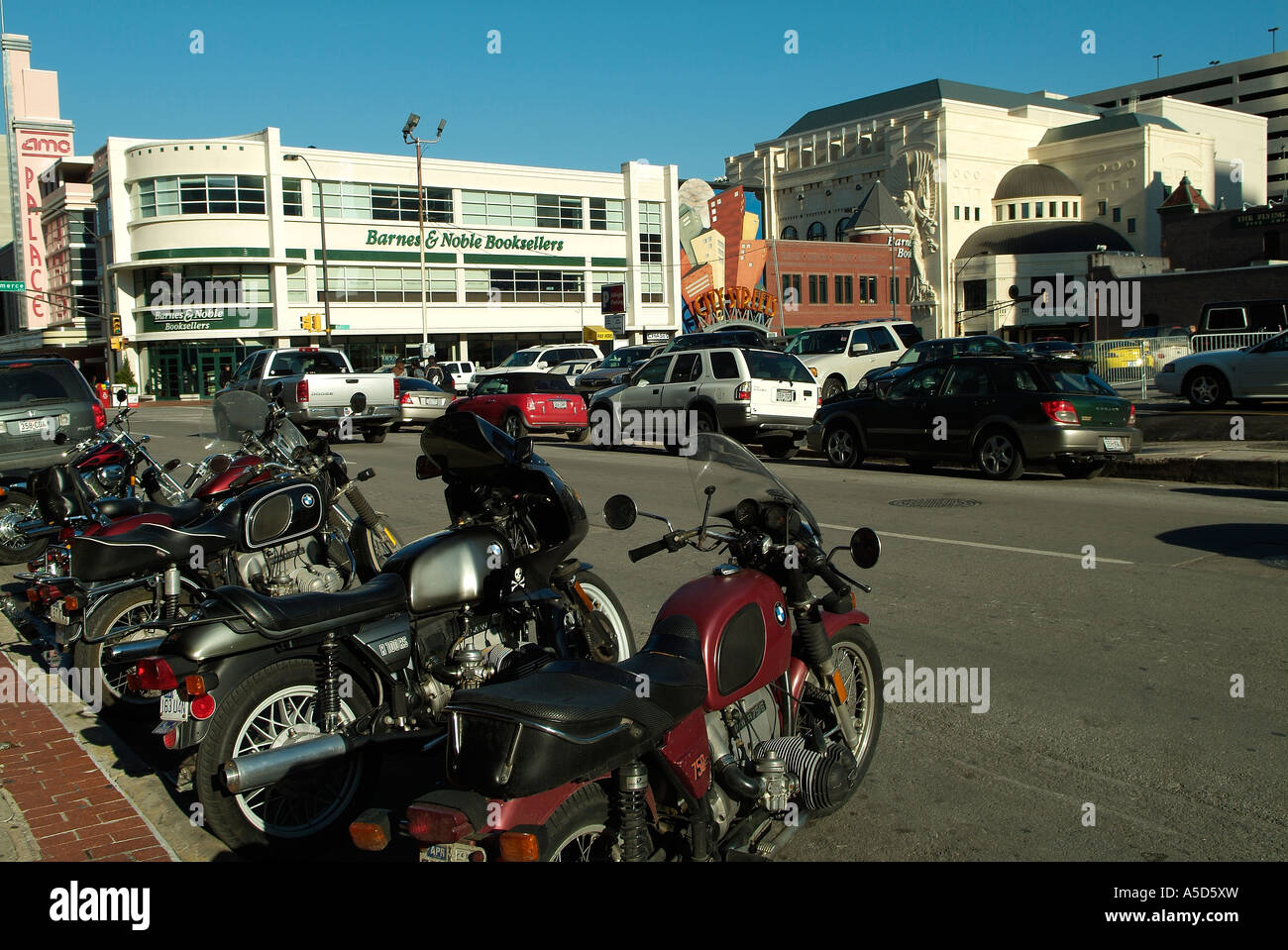 BMW motorcycles parked in downtown of Fort Worth Texas Stock Photo Alamy