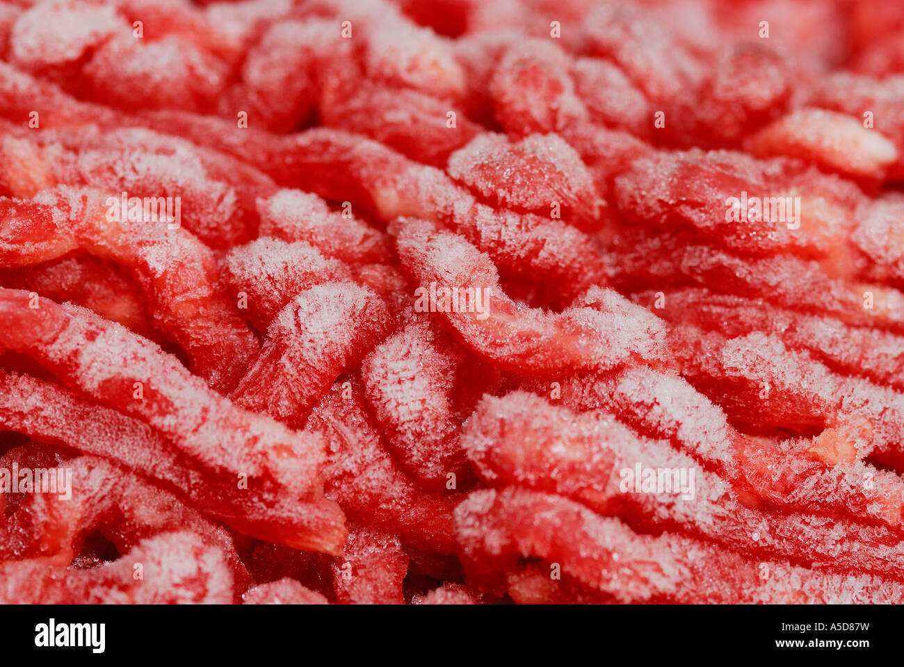 Abstract water condensation on a defrosting pack of supermarket mince meat.  Sort of reminds me of the menacing transparent eggs in the old Alien movie  Stock Photo - Alamy