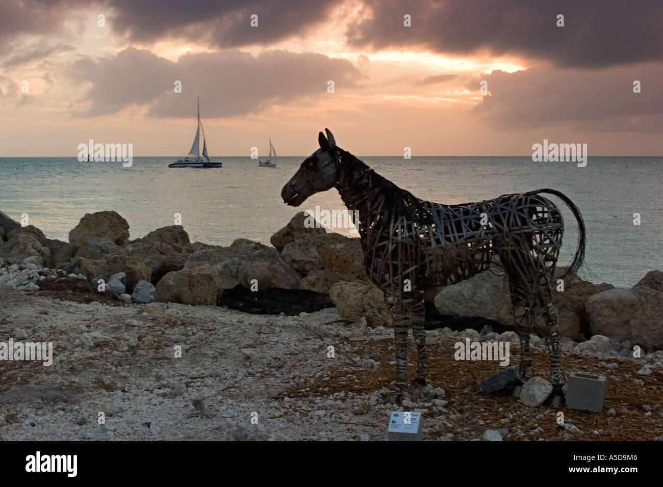 Fort Zachary Beach sculpture, Key West, Florida Stock Photo