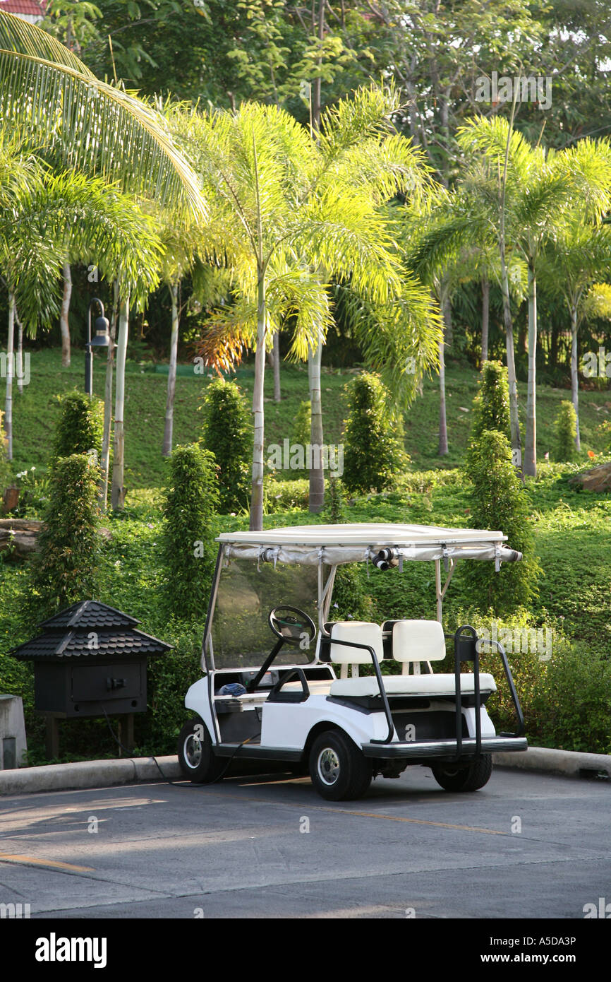 White open golf buggy hi-res stock photography and images - Alamy