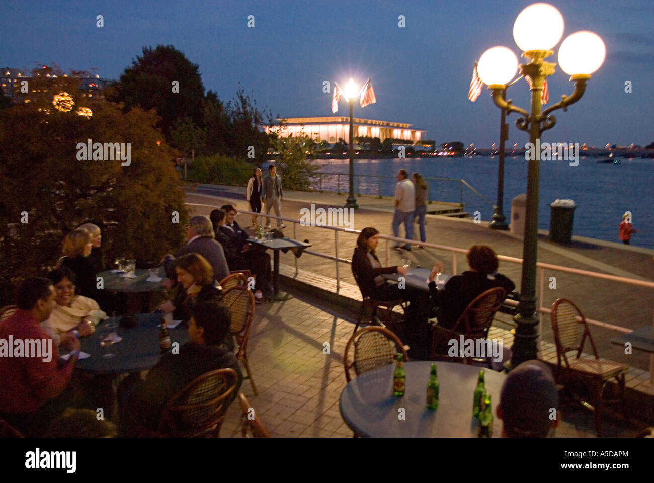 Waterfront Park at night in section of Washington