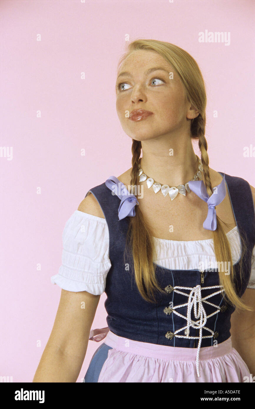 Young woman in traditional costume, portrait Stock Photo - Alamy