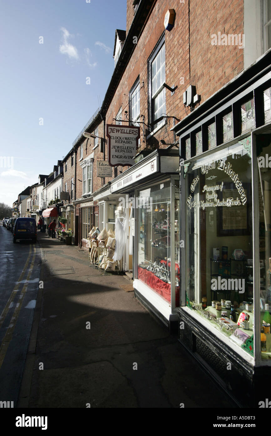 View of shops on Old Street, Upton Upon Severn, Worcestershire Stock