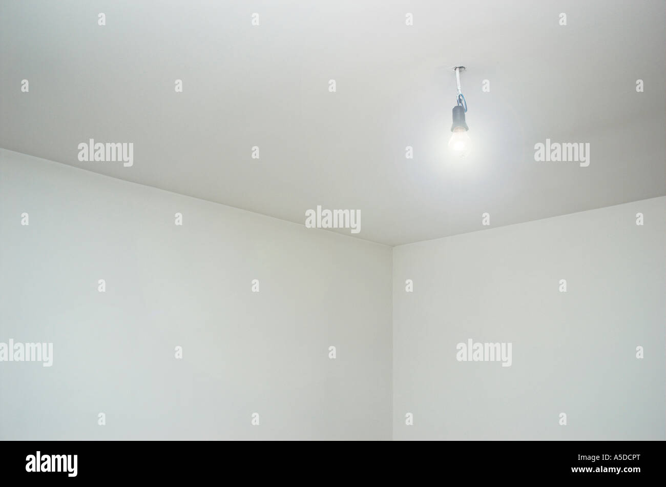 Bare Light Bulb Hanging On Cord From Ceiling Stock Photo 11278223