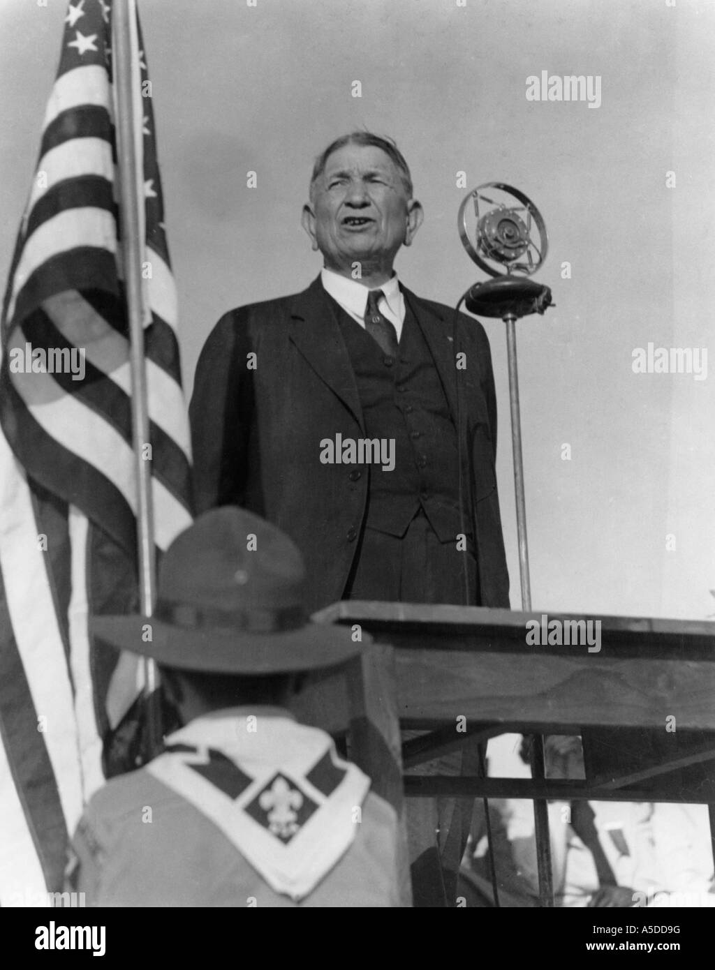 Historic photograph of politician making speech Stock Photo - Alamy