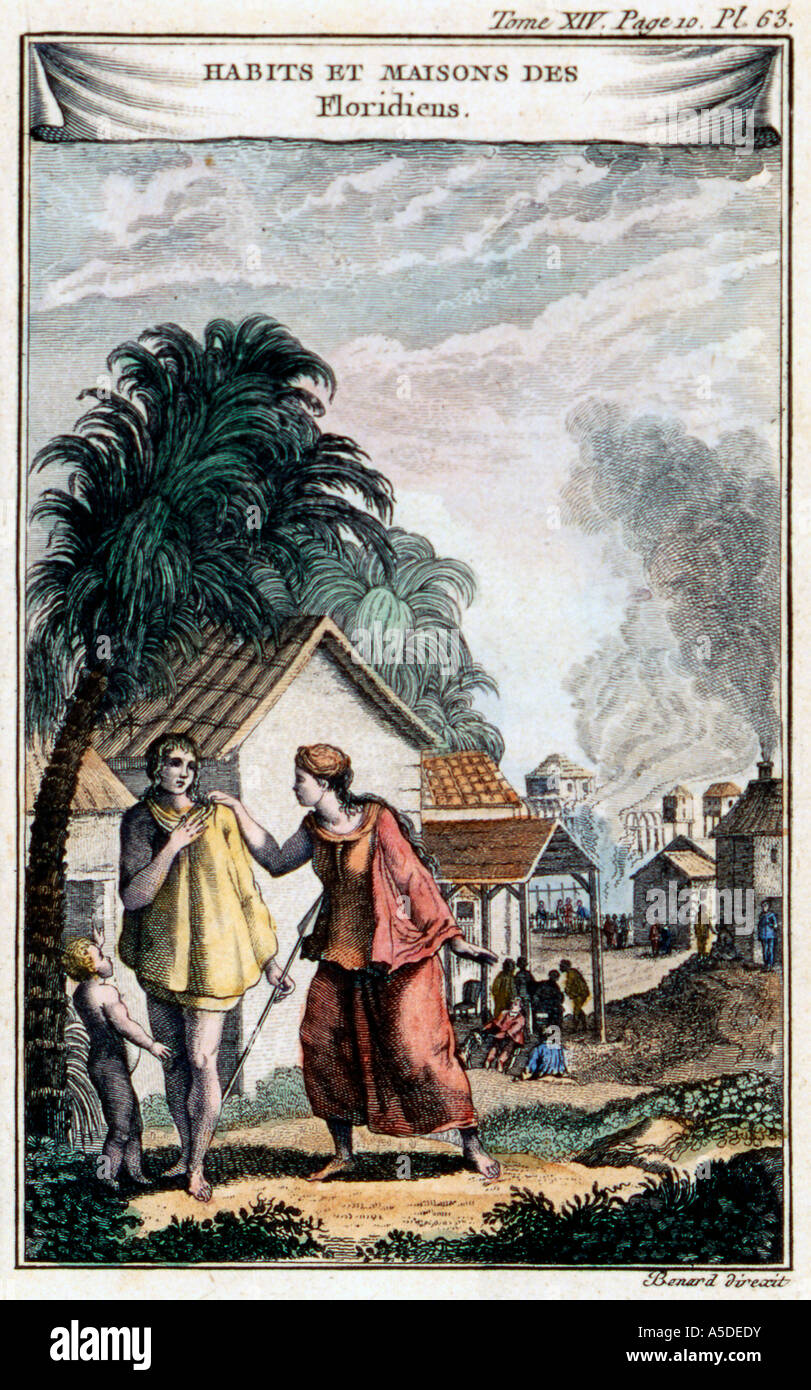 Historic engraving of Florida Stock Photo