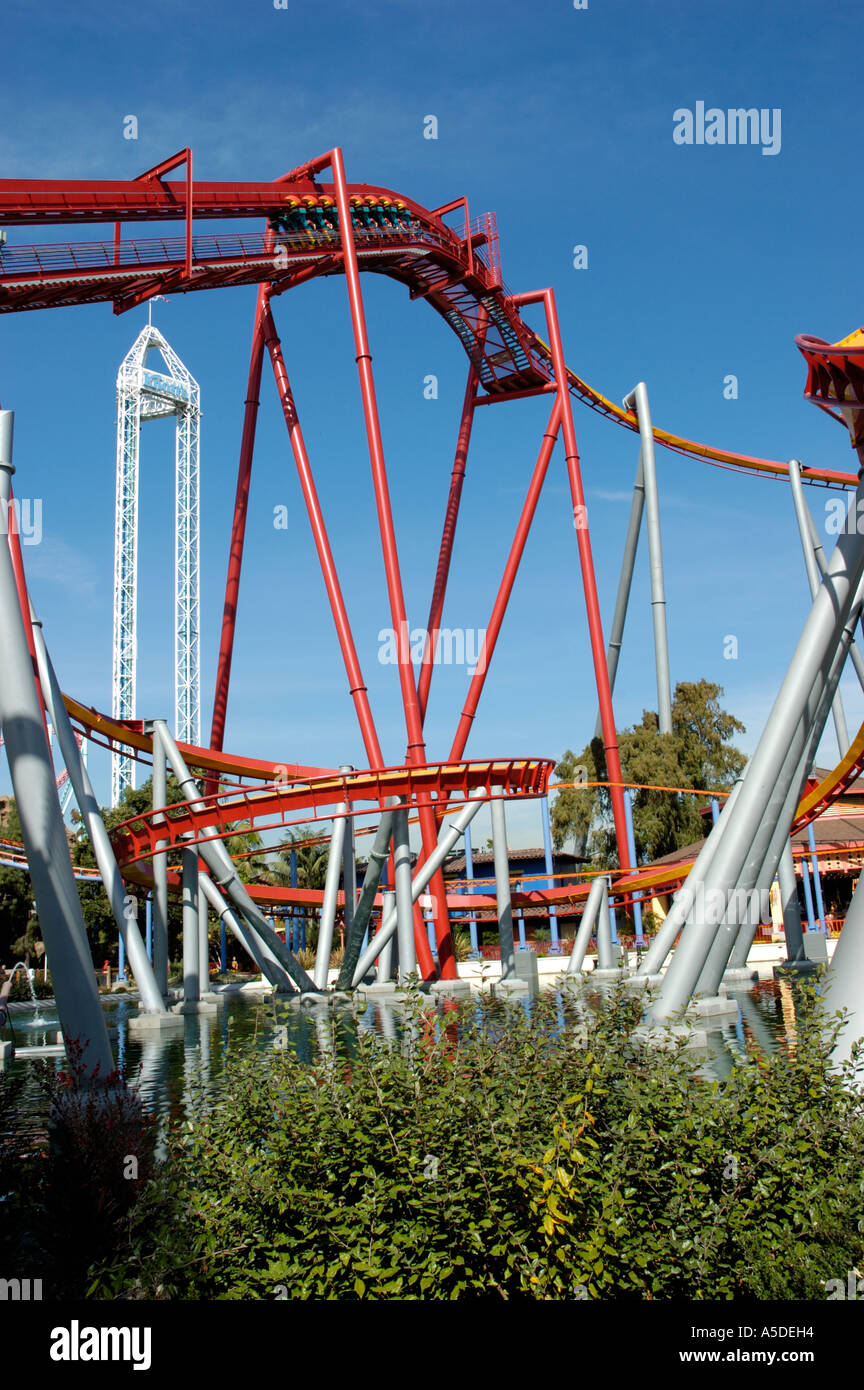 Silver Bullet Rollercoaster Ride. Knott's Berry Farm Theme Park