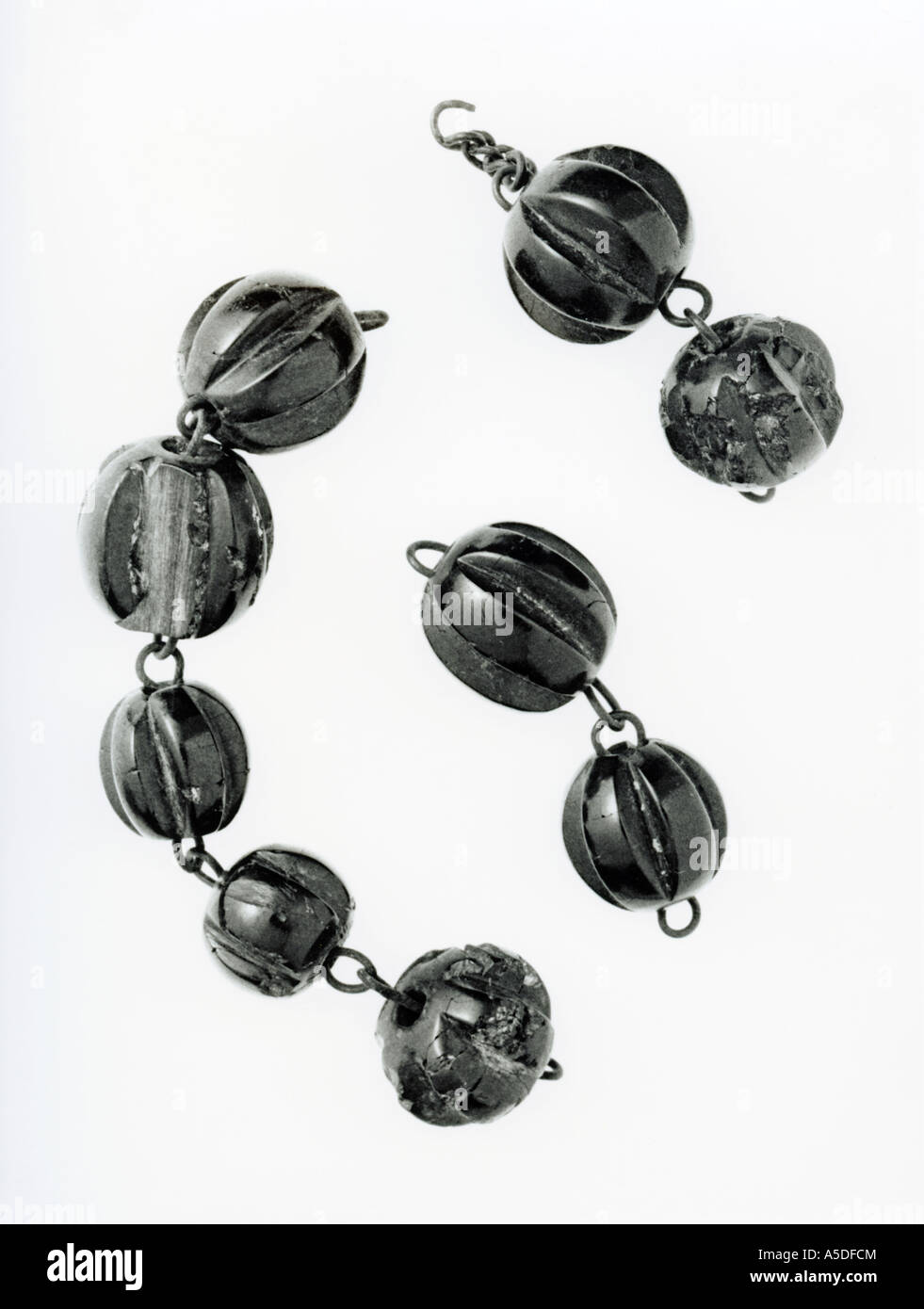 Eighteenth century jet rosary beads Stock Photo