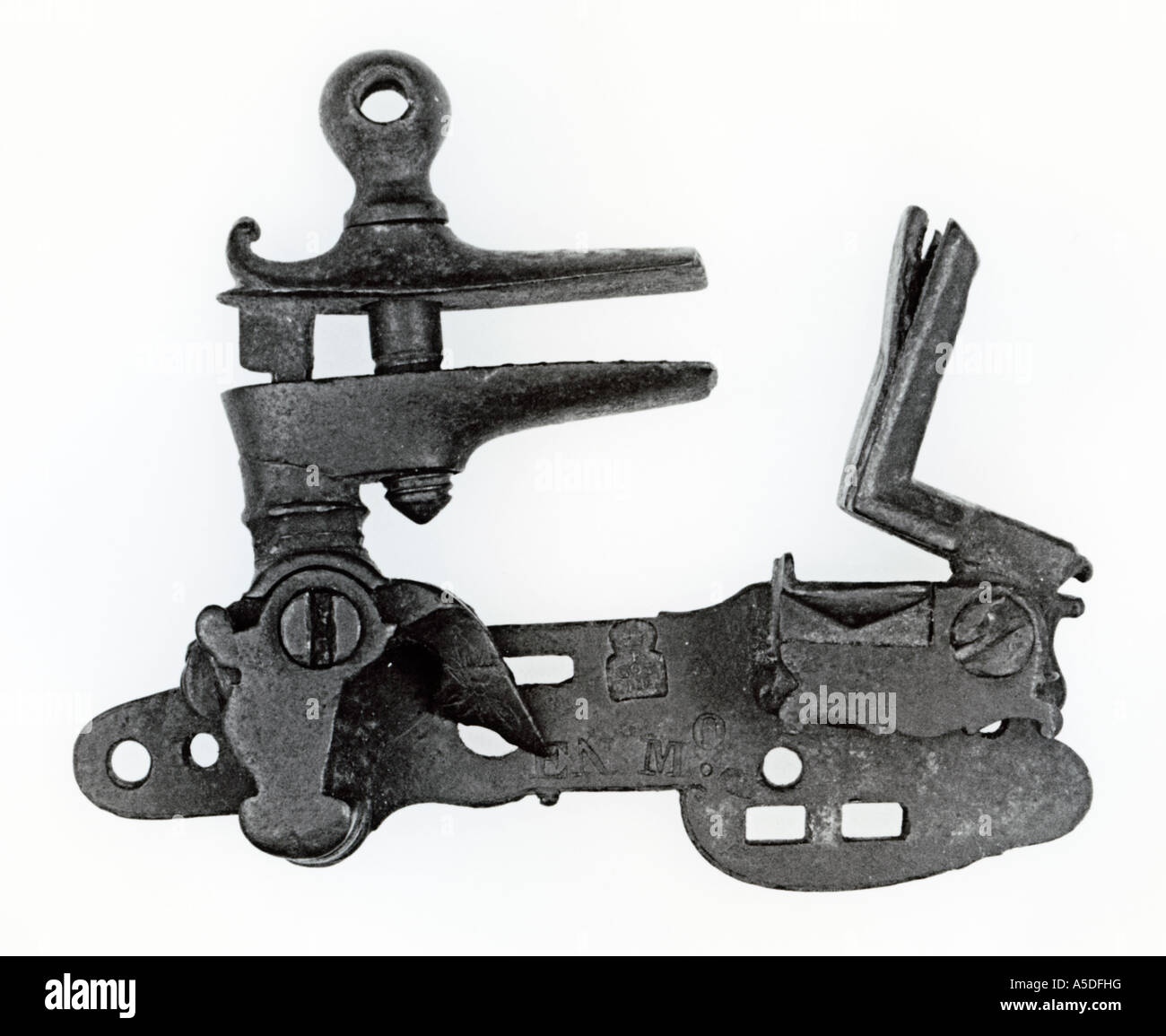 Antique flintlock mechanism Stock Photo