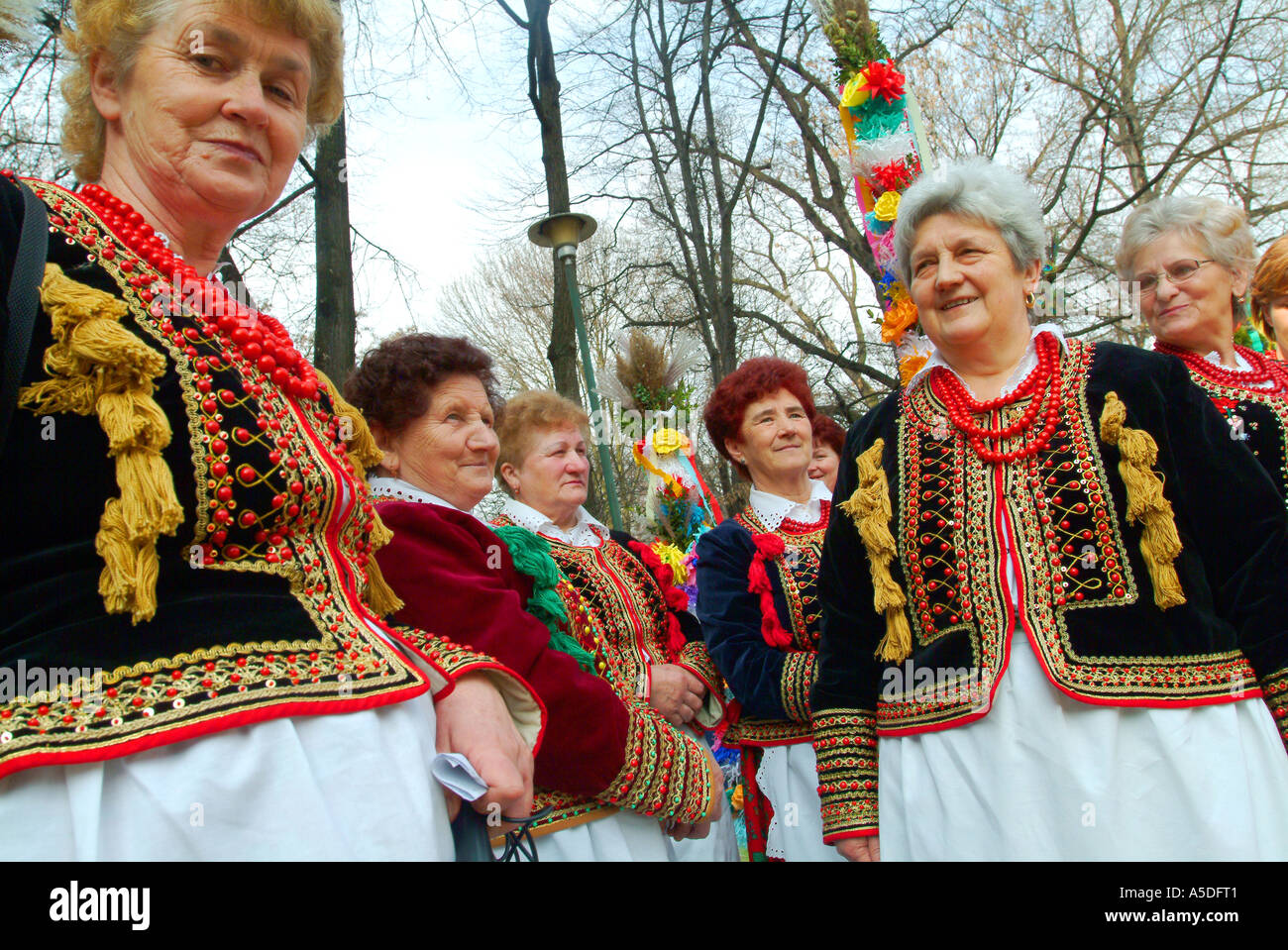Krakow, women in traditional dresses during feast Stock Photo Alamy