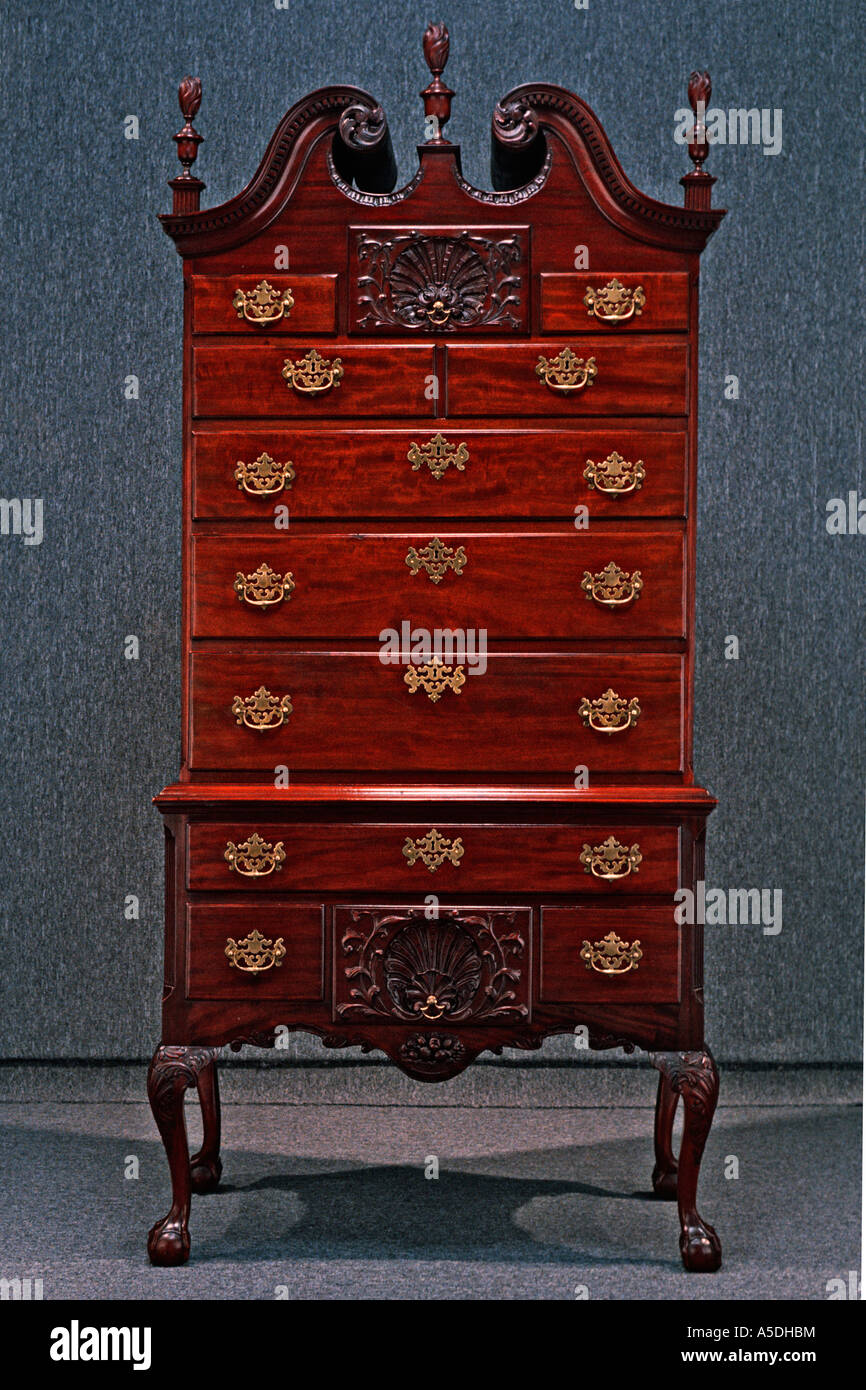Antique American mahogany side chest Stock Photo